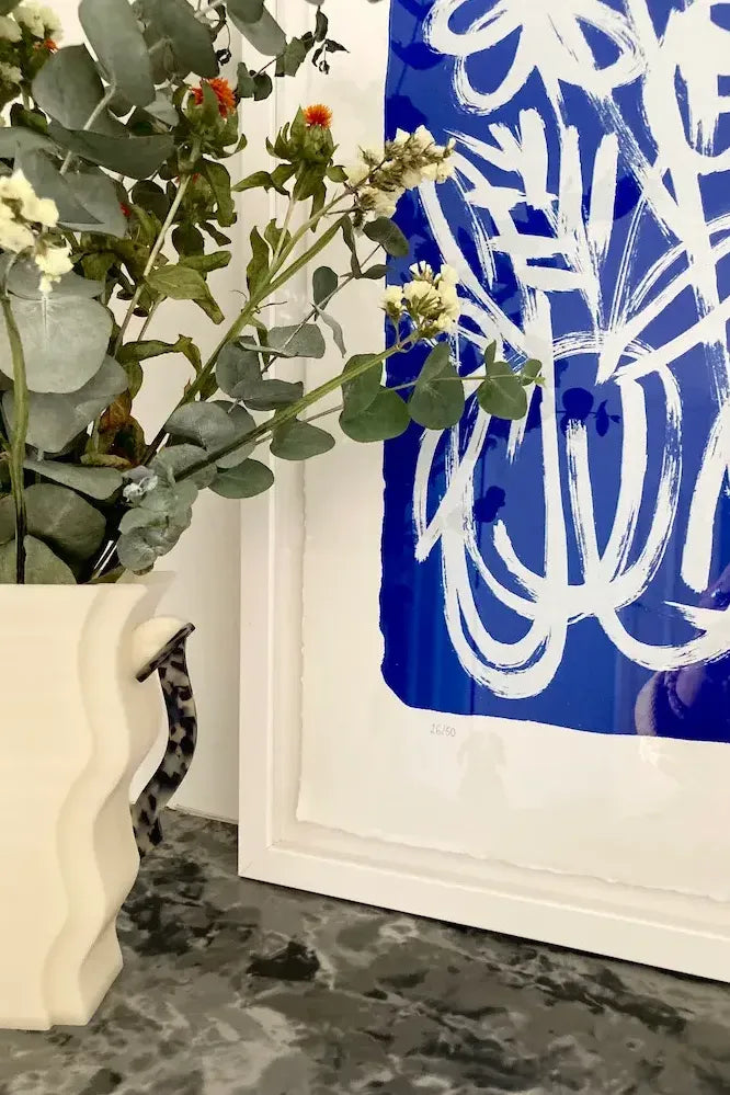 vase ondulé blanc impression 3d