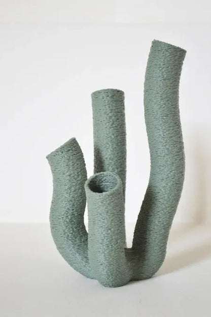 Soliflore organique Coro vert imprimé en 3D en PLA pigmenté