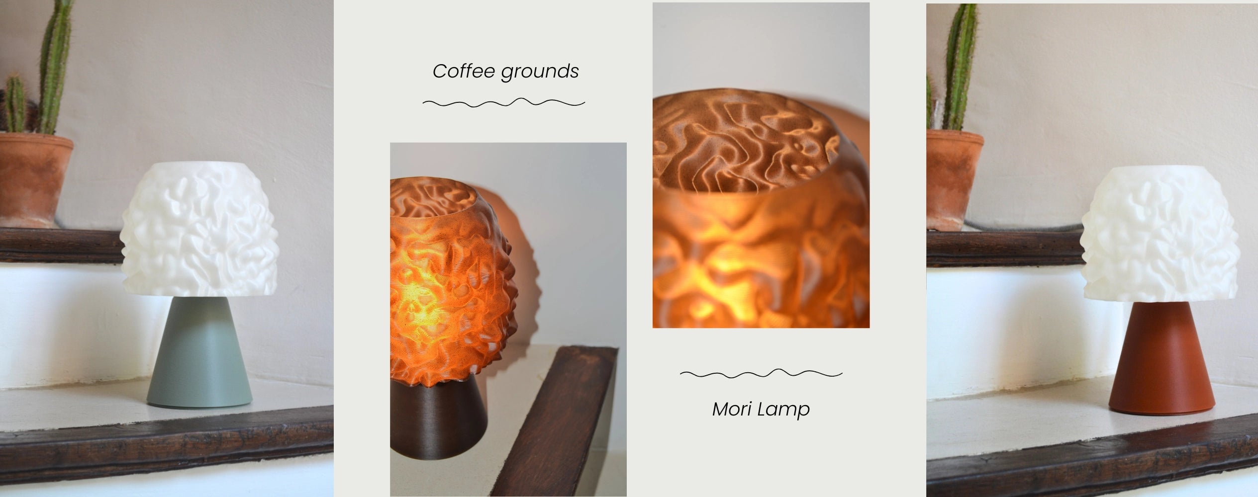 lampes à poser mori blanche et marron 