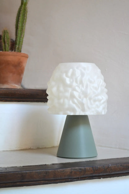 lampe 3d forme de morille avec pied vert