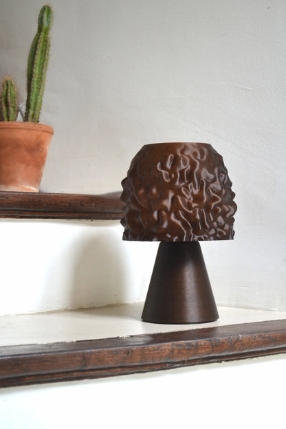Lampe Mori imprimée en 3D à partir de PLA teinté avec du marc de café recyclé