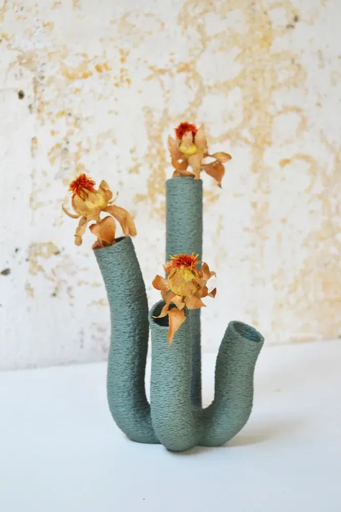 Bol à fleurs en porcelane pente à la man
